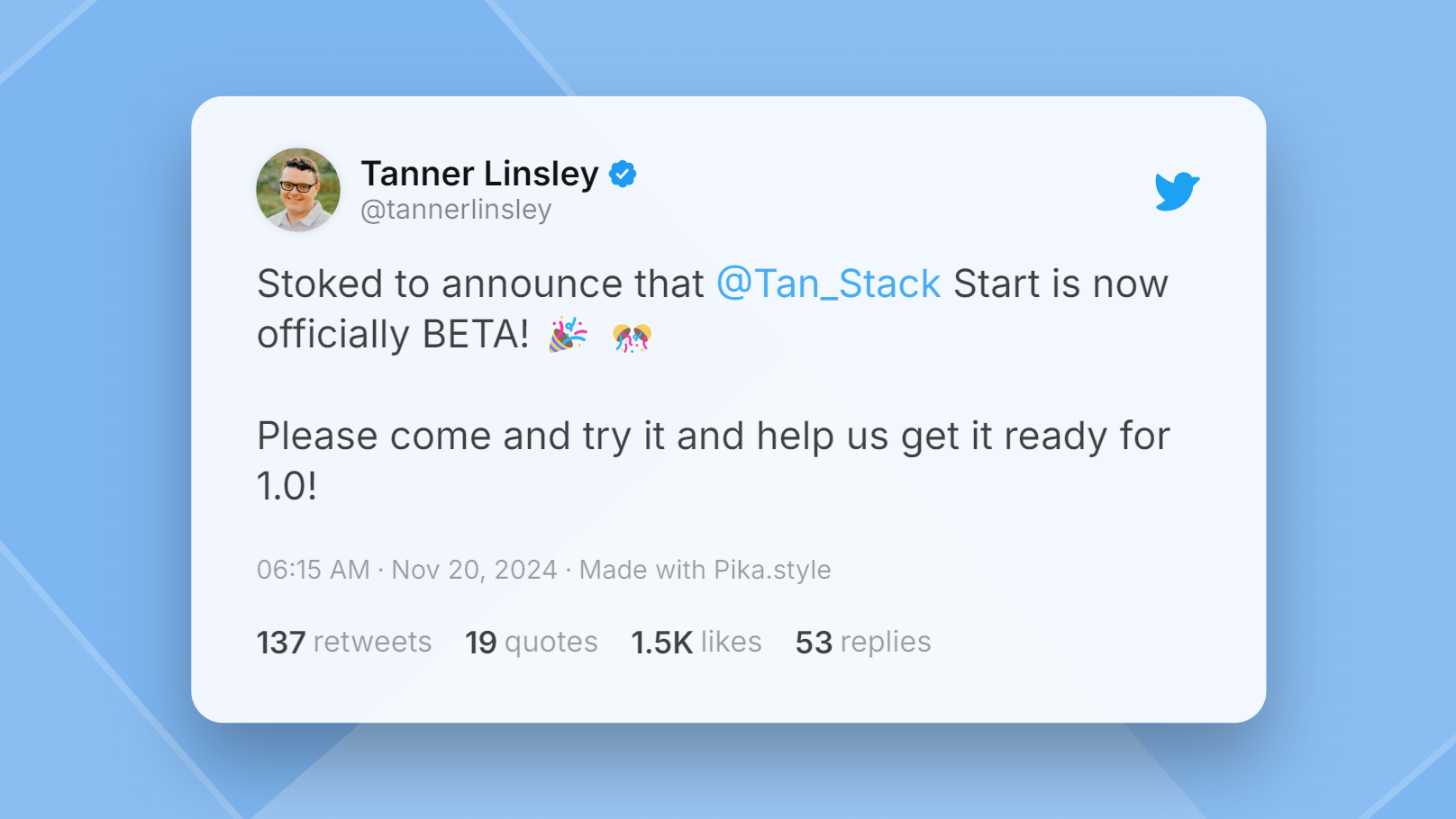 Release of tanstack start beta